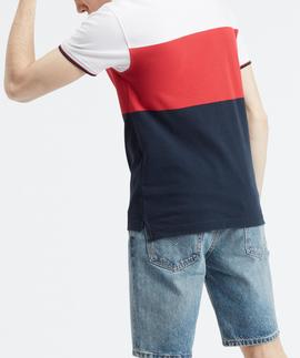 SPORTSWEAR POLO W TIPPIN WHITE / RED / NAVY