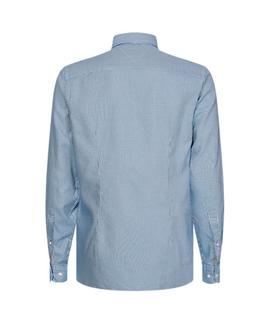 TEXTURED HOUNDSTOOTH SLIM FIT REGATA / SNOW WHITE