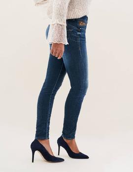 PANTALÓN VAQUERO SECRET SKINNY FIT CON BOLSO DE ECOPIEL