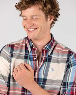 CAMISA BIG TARTAN NATURAL TWILL