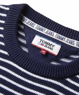 TJM ESSENTIAL STRIPE SWEATER BLACK IRIS / WHITE
