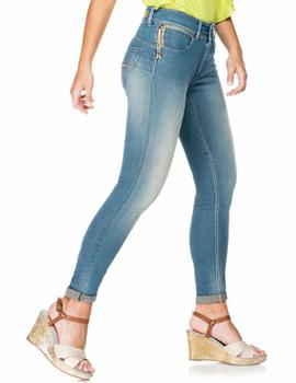 PANTALÓN VAQUERO SECRET SKINNY FIT CON CREMALLERA LATERAL