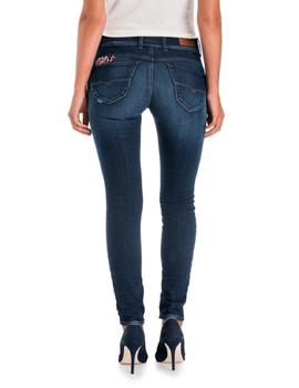 PANTALÓN VAQUERO SECRET SKINNY FIT HIGH RISE BORDADO FLORAL