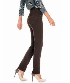 PANTALÓN VAQUERO SECRET SLIM HIGH RISE PUSH IN MARRON