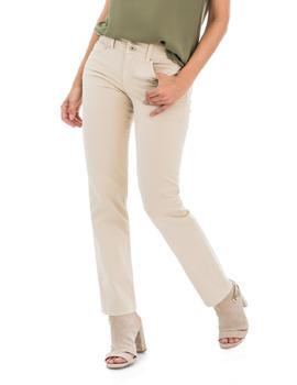 PANTALÓN VAQUERO SECRET SLIM HIGH RISE PUSH IN BEIGE