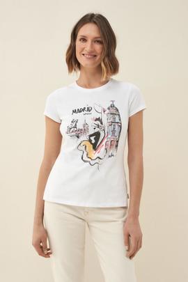 CAMISETA GRAFICA MADRID BLANCA