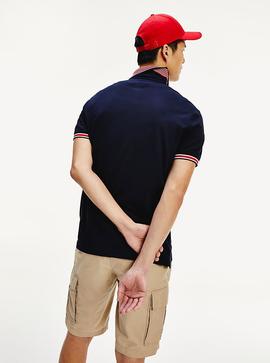 CONTRAST TIPPED COLLAR REGULAR POLO DESERT SKY