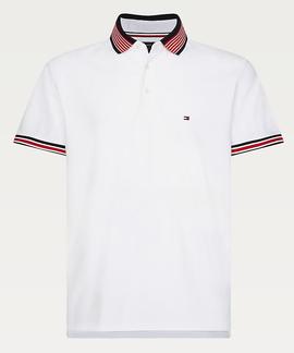 CONTRAST TIPPED COLLAR REGULAR POLO WHITE