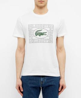 CAMISETA LACOSTE ESTAMPADO DE COCODRILO 70V BLANCO