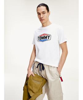 TJM PRINTED TOMMY LOGO TEE WHITE