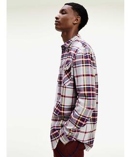 TJM FLANNEL PLAID SHIRT LT GREY HTR / MULTI