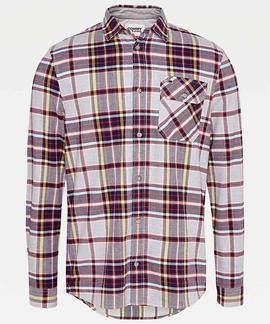 TJM FLANNEL PLAID SHIRT LT GREY HTR / MULTI