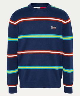 TJM STRUCTURED STRIPE SWEATER TWILIGHT NAVY