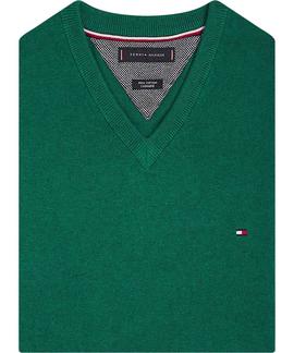 JERSEY CUELLO PICO PIMA COTTON CASHMERE VERDE