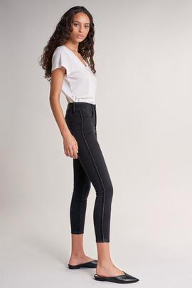PANTALÓN VAQUERO SECRET CROPPED SKINNY CON RIBETE LATERAL