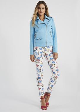 CHAQUETA BIKER CELESTE