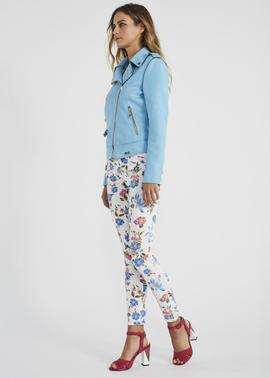 CHAQUETA BIKER CELESTE