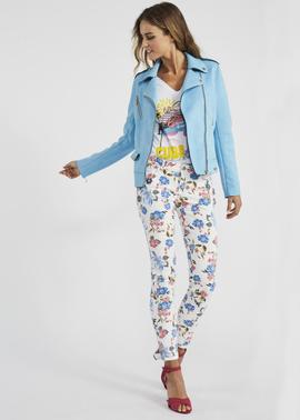 CHAQUETA BIKER CELESTE