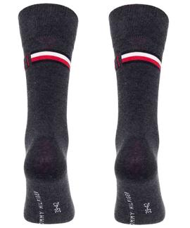 TH MEN SOCK 2 PACK ICONIC STRIPE CLASSIC MIDDLE GREY MELANGE