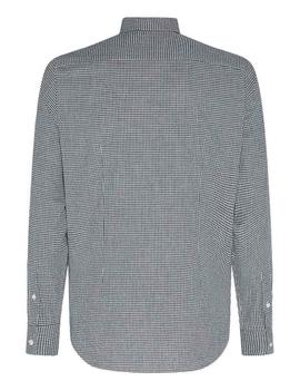 SLIM DOBBY HOUNDSTOOTH SHIRT CARBON NAVY / WHITE