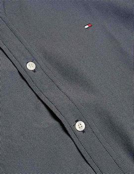 SLIM 4 WAY STRETCH DOBBY SHIRT CARBON NAVY