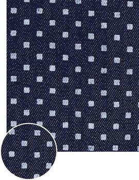SLIM INDIGO LOOK PRINT SHIRT LIGHT INDIGO / WHITE
