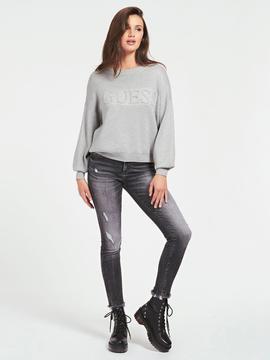 TARA RN SWEATER GREY MELANGE LUREX