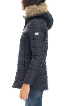 CHAQUETA 3/4 DE MUJER MARINO ACOLCHADA CON CAPUCHA