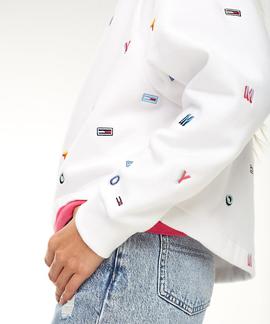 TJW ALLOVER EMBROIDERED CREW CLASSIC WHITE