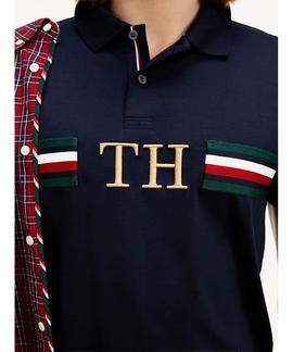 TH MONOGRAM CHEST SLIM POLO DESERT SKY