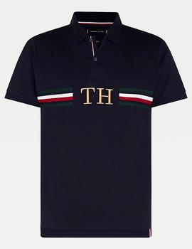TH MONOGRAM CHEST SLIM POLO DESERT SKY