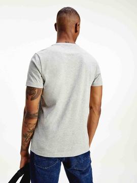 GLOBAL STRIPE CHEST TEE MEDIUM GREY HEATHER