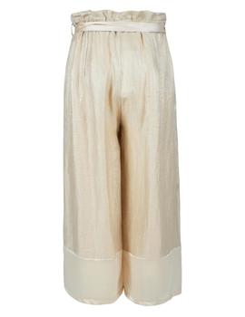 PANTALÓN ANCHO DE MUJER BEIGE