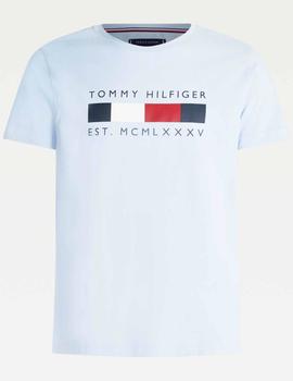 LOGO BOX STRIPE TEE SWEET BLUE