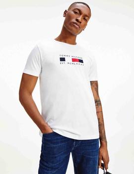 LOGO BOX STRIPE TEE WHITE