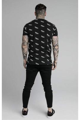 REPEAT PRINT BOX TEE BLACK