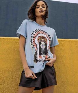 CAMISETA UNISEX PEPA FLORES INDIA CELESTE