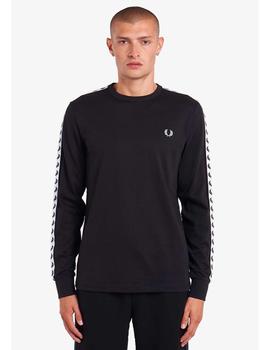 CAMISETA MANGA LARGA CON CINTA DEPORTIVA NEGRA
