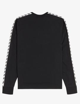 CAMISETA MANGA LARGA CON CINTA DEPORTIVA NEGRA