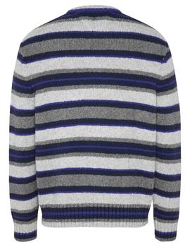 TJM STRIPE BADGE SWEATER TWILIGHT NAVY STRIPE