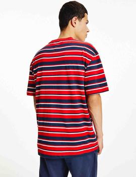 TJM CENTRE GRAPHIC STRIPE TEE DEEP CRIMSON / MULTI