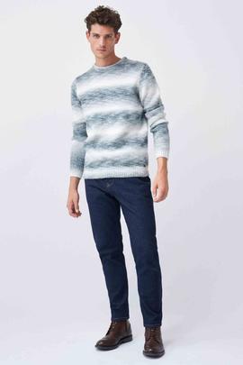 JERSEY DE PUNTO CON RAYAS GRIS DEGRADÉ