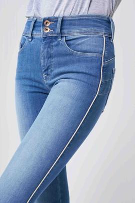PANTALÓN VAQUERO SECRET SKINNY FIT HIGH RISE RIBETE LATERAL
