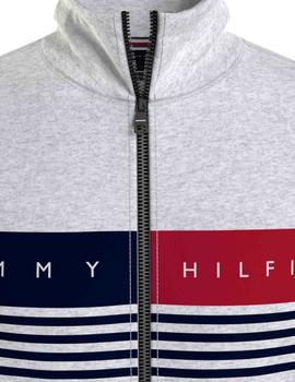 LOGO ZIP THROUGH LIGHT GREY HEATHER