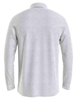 CORP CHEST STRIPE LS REGULAR FIT POLO LIGHT GREY HEATHER