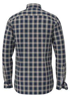 SLIM SMALL SHADOW CRECK SHIRT CARBON NAVY / DESERT TAN