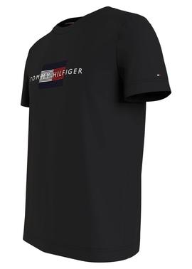 LINES HILFIGER TEE BLACK