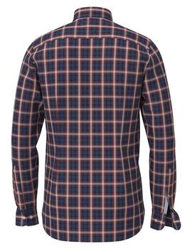 SLIM SMALL SHADOW CHECK SHIRT CARBON NAVY / PRIMARY RED