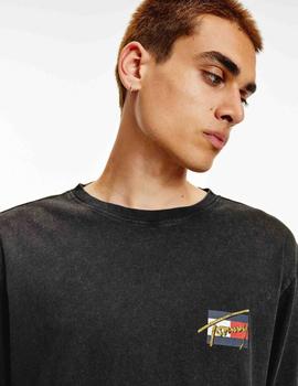 TJM VINTAGE CIRCULAR LONG SLEEVE TEE BLACK