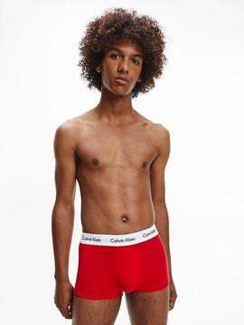 BOXER 3 PACK LOW RISE TRUNK WHITE / RED GINGER / PYRO BLUE